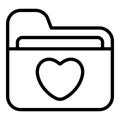 love folder, document simple line Royalty Free Stock Photo