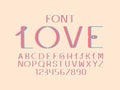 Love font. Vector alphabet