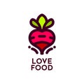 love food heart vegetable nature logo concept design illustration Royalty Free Stock Photo