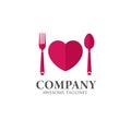 Love food logo template Royalty Free Stock Photo