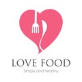 Love Food Logo vector illustration design Template Royalty Free Stock Photo