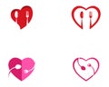Love food logo vector template. Royalty Free Stock Photo