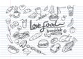 Love food Love drink concept doodle element Royalty Free Stock Photo