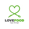 Love food modern style logo design