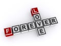 Love forever word block on white