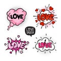 Love Four Speech Bubbles Set