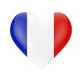 Love France Concept. France Flag in Shape of Heart. 3d Rendering Royalty Free Stock Photo