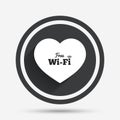 Love Free wifi sign. Wifi symbol. Royalty Free Stock Photo