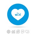 Love Free wifi sign. Wifi symbol. Royalty Free Stock Photo