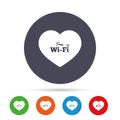 Love Free wifi sign. Wifi symbol. Royalty Free Stock Photo