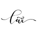 Love - freehand ink inspirational romantic catchword Royalty Free Stock Photo