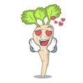 In love fresh parsnip roots on a mascot