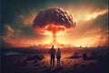 End of the world nuclear explosion mushroom cloud