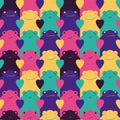 Love frog seamless pattern. Funny vector illustration. Royalty Free Stock Photo