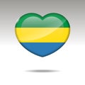 Love GABON symbol. Heart flag icon.