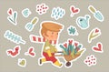 Love Gardener stickers set, Dodo people collection