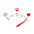 Love gauge. Valentines Day card design element