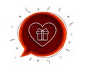 Love Gift box line icon. Present sign. Vector Royalty Free Stock Photo