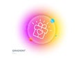 Love gift line icon. Heart present box sign. Dating profile. Gradient blur button. Vector Royalty Free Stock Photo