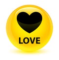 Love glassy yellow round button