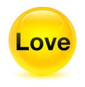 Love glassy yellow round button