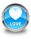 Love glossy cyan blue round button Royalty Free Stock Photo