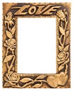 Love gold frame Royalty Free Stock Photo