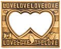 Love gold frame Royalty Free Stock Photo