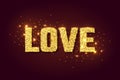 Love golden glow background for Valentines day.