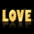 Love - golden letters with glow