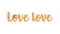 Love Love in Golden Script Font, Romantic Vector Text, vector design Generative AI Royalty Free Stock Photo
