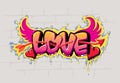 LOVE graffiti design Royalty Free Stock Photo