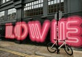 Love graffiti on the streets of Shoreditch, London , England