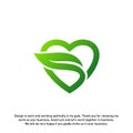 Love Green Creative logo concepts, Nature Heart logo, elements and symbols, template - Vector