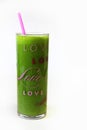 Love Green Juice Glass Vertical