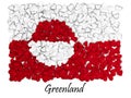 Love Greenland. Flag Heart Glossy. With love from Greenland. Made in Greenland. Greenland national independence day. Sport team fl Royalty Free Stock Photo