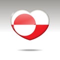 Love GREENLAND symbol. Heart flag icon Royalty Free Stock Photo