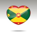 Love GRENADA symbol. Heart flag icon.