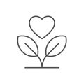 Love growing line outline icon