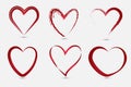 Love grunge set of hearts logo vector image