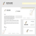 Love guitar Business Letterhead, Envelope and visiting Card Design vector template