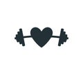 love gym weight lift barbel vector logo design