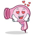 In love hair dryer character vector