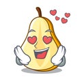 In love half of pear isolated on cartoon Royalty Free Stock Photo