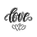 Love. Hand drawn lettering design.