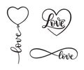 Love hand lettered compositions Royalty Free Stock Photo