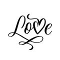 Love. Hand Lettering inscription vector Royalty Free Stock Photo