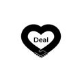 Love hand shake deal business design symbol vector Royalty Free Stock Photo