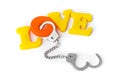 Love and handcuffs Royalty Free Stock Photo