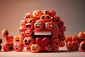 Love and happiness emoticon 3d rendering background, social media. Generative AI